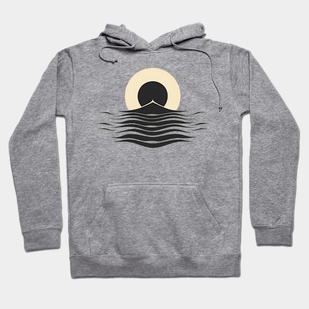 Minimalist marine eclipse Hoodie by Micapox